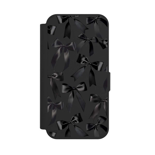 Apple iPhone 15 Pro NIVOflip Schwarze Satinschleifen