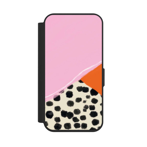 Apple iPhone 15 Pro NIVOflip Rosa und Orange Gepunkteter Hintergrund