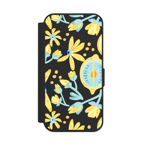 Apple iPhone 15 Pro NIVOflip Sommerliches Zitronenmuster Transparent