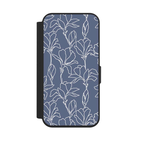 Apple iPhone 15 Pro NIVOflip Flower Silhouettes on Blue