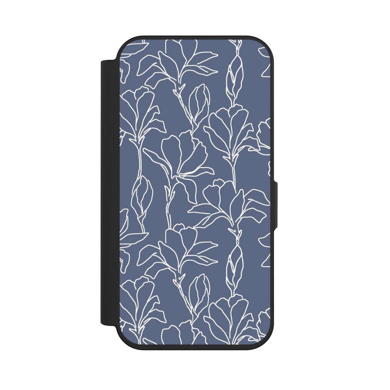 iPhone 15 Pro NIVOflip Flower Silhouettes on Blue