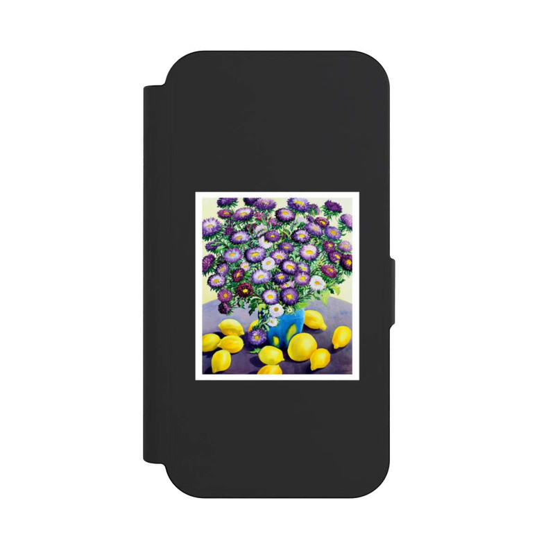 iPhone 15 Pro NIVOflip Purple Asters and Lemons by Christopher Ryland