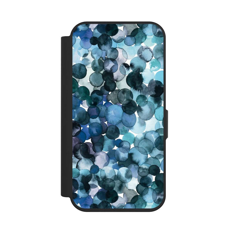 iPhone 15 Pro NIVOflip Watercolor Dots Blue Pattern