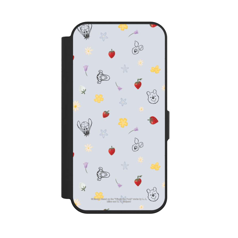 iPhone 15 Pro NIVOflip Winnie Puuh und Freunde Erdbeer Muster Blau