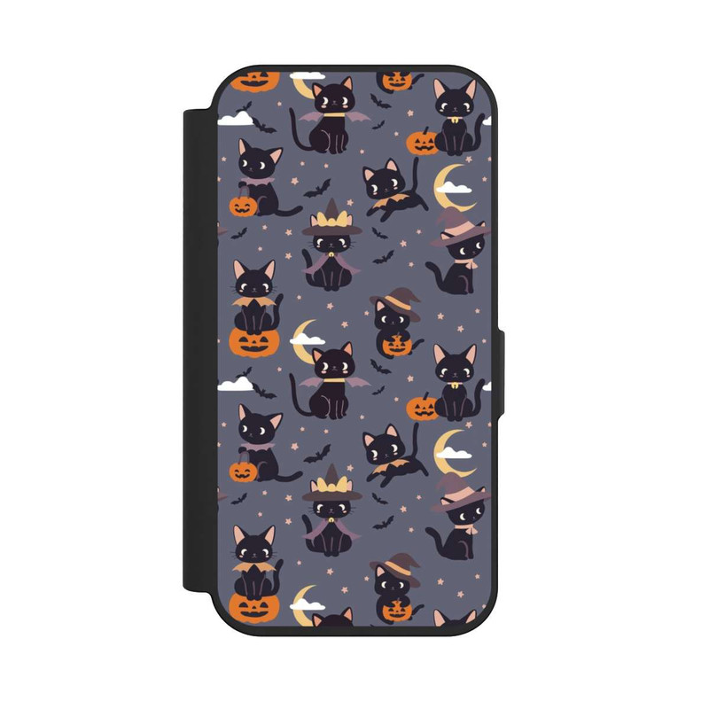iPhone 15 Pro NIVOflip Cute Halloween Witch Cats and Pumpkins