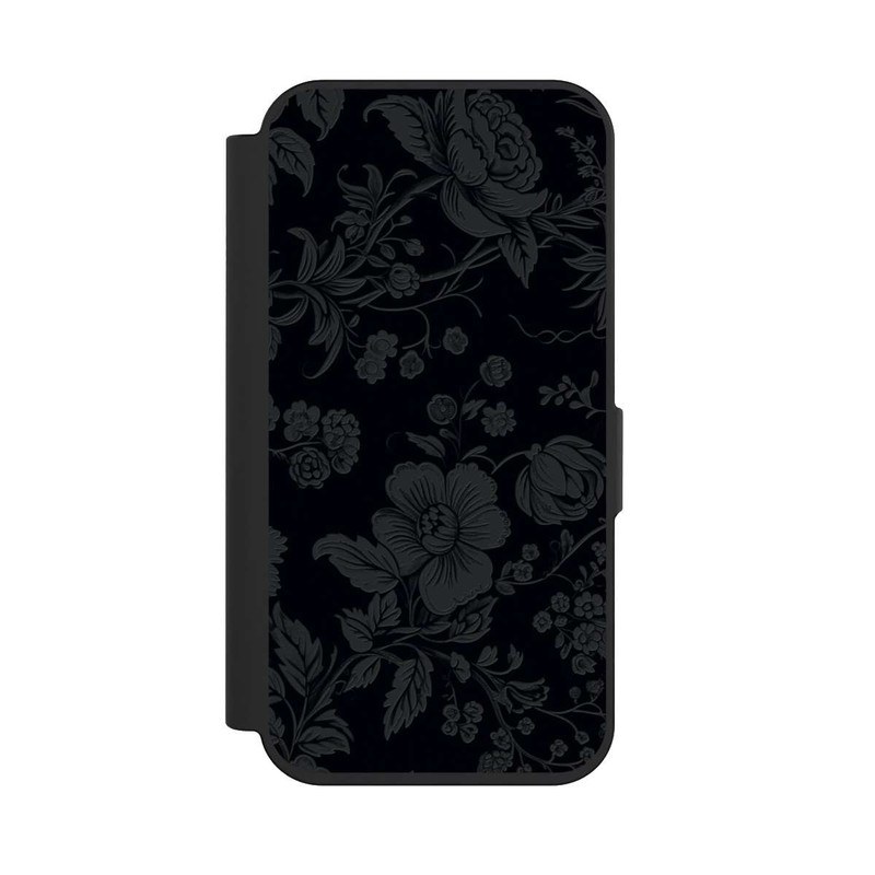 iPhone 15 Pro NIVOflip Dunkle Blumen Vintageoptik