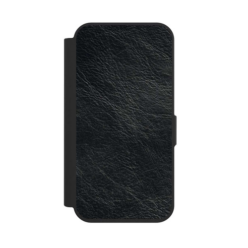 Apple iPhone 15 Pro NIVOflip Schwarzer Lederlook Hintergrund