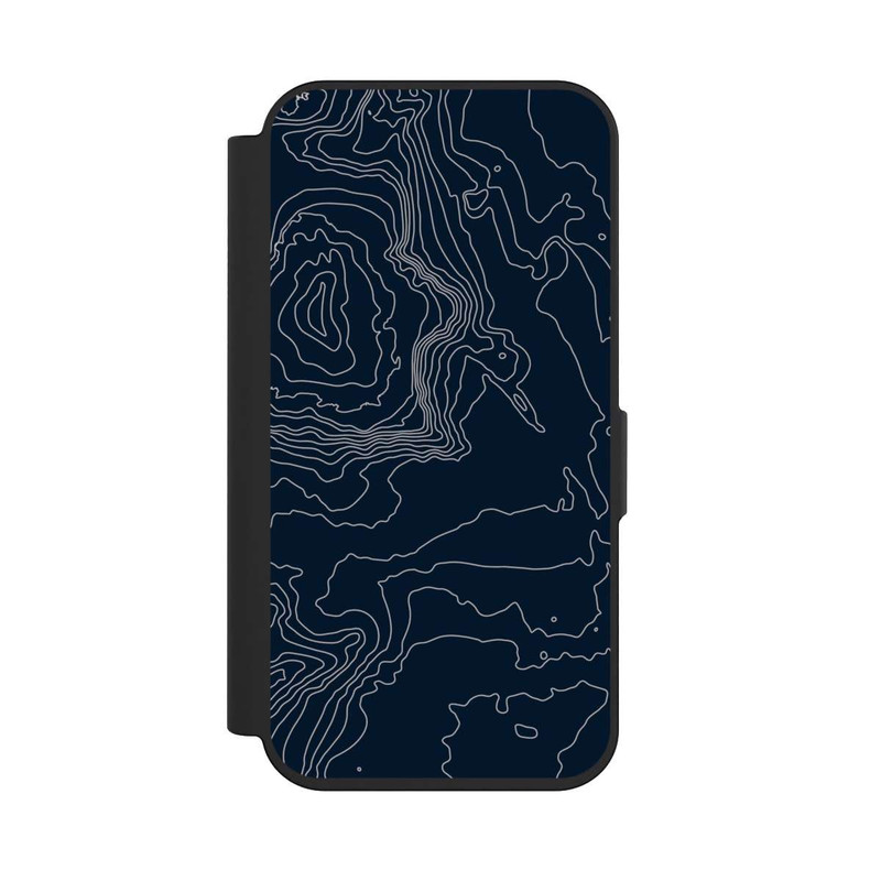 iPhone 15 Pro NIVOflip Lignes de Contour de Montagne Sombres