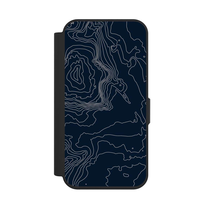 iPhone 15 Pro NIVOflip Berg Höhenlinien Dunkel