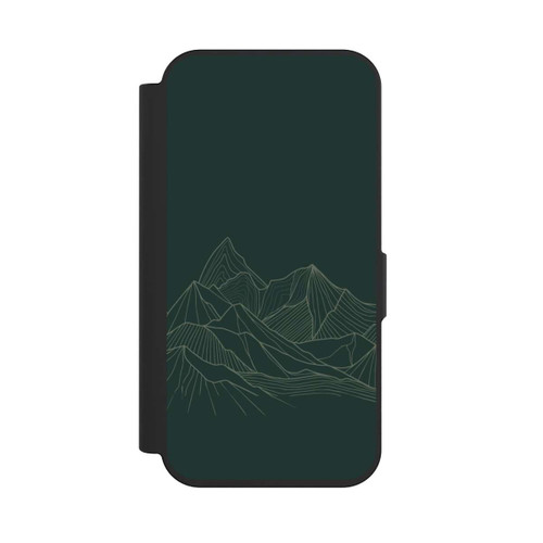 Apple iPhone 15 Pro NIVOflip Berg Line Art Grün