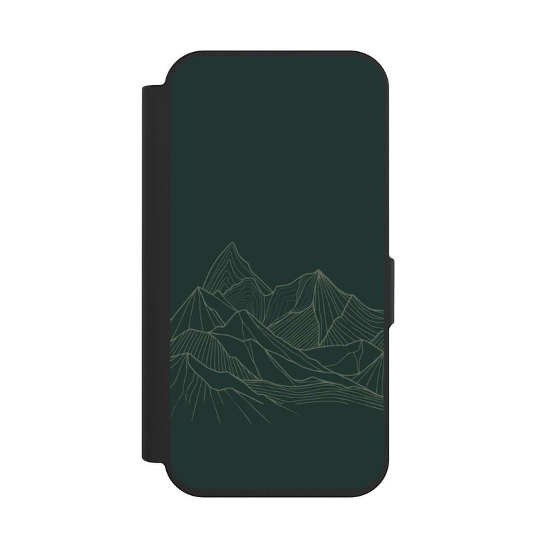 iPhone 15 Pro NIVOflip Berg Line Art Grün