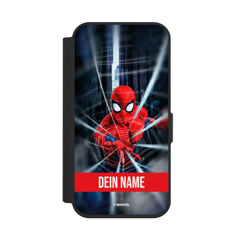 Apple iPhone 15 Pro NIVOflip Spiderman Webs in Action Personalisierbar