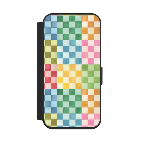Apple iPhone 15 Pro NIVOflip Checkerboard Watercolor Chess Geometric Red