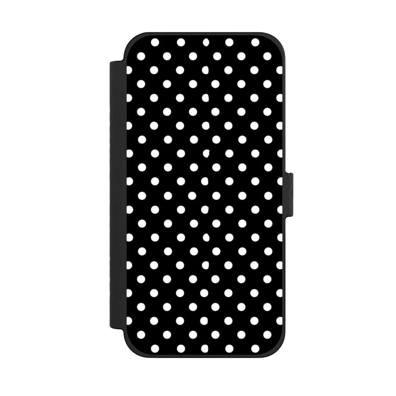 iPhone 15 Pro Max NIVOflip Polka Dots Schwarz und Weiß