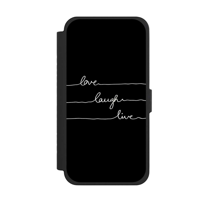 iPhone 15 Pro Max NIVOflip Love Laugh Live blanc/noir