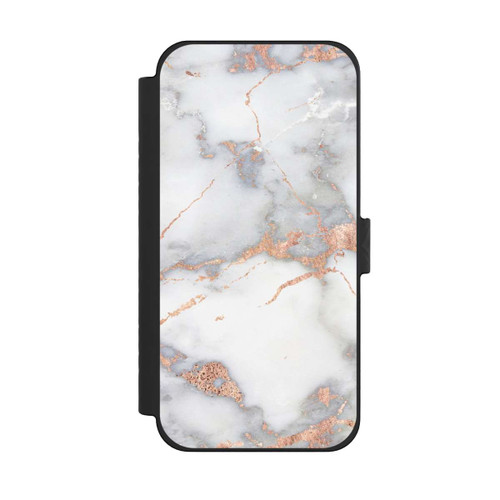 Apple iPhone 15 Pro Max NIVOflip Marbre Blanc et Doré