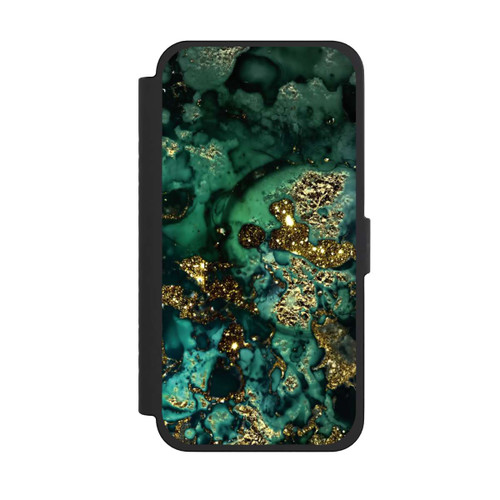 Apple iPhone 15 Pro Max NIVOflip Cyan Glitzer Marmorlook