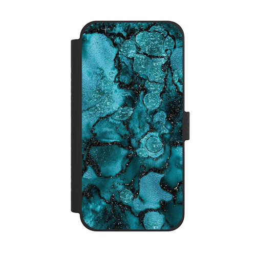 Apple iPhone 15 Pro Max NIVOflip  Blauer Glitzerlook