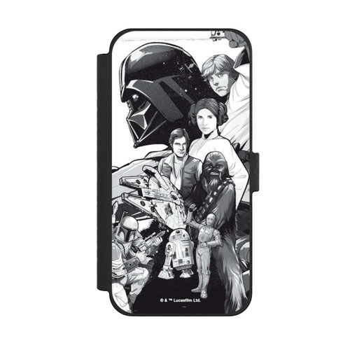 Apple iPhone 15 Pro Max NIVOflip Personnages StarWars - Noir et Blanc