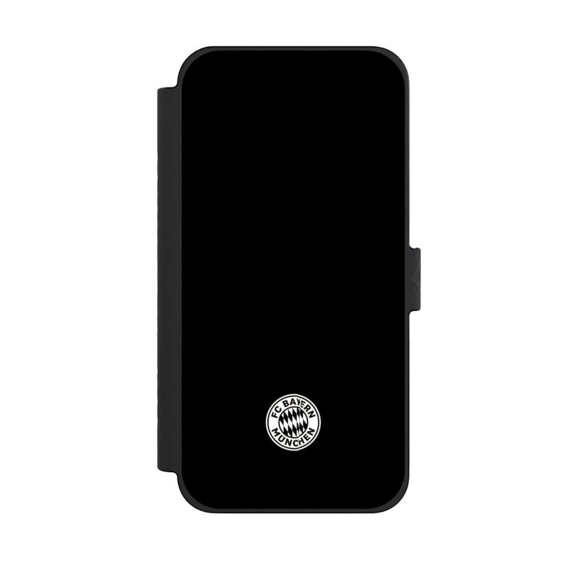 iPhone 15 Pro Max NIVOflip Logo FCB Classique Petit - Blanc sur Fond Noir
