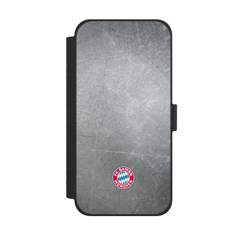 iPhone 15 Pro Max NIVOflip Logo FCB Classique Petit - Coloré sur Fond Métallique