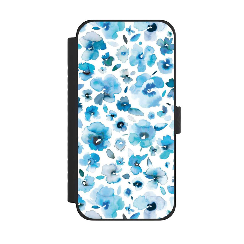 iPhone 15 Pro Max NIVOflip Fleurs tropicales bleues