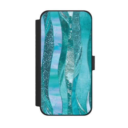 Apple iPhone 15 Pro Max NIVOflip glamouröser Glitzerlook blau