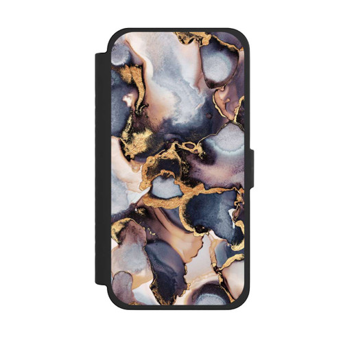 Apple iPhone 15 Pro Max NIVOflip Verträumte Tinte Grau-Golddruck