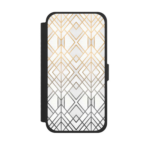 Apple iPhone 15 Pro Max NIVOflip Gold und Grauer Geo Golddruck