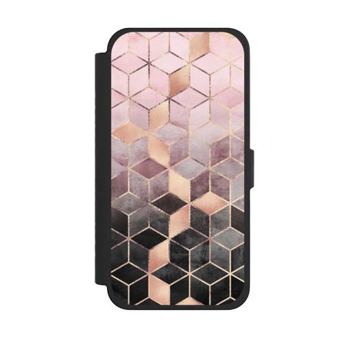 Apple iPhone 15 Pro Max NIVOflip Pink-grauer Farbverlauf Würfel Druck