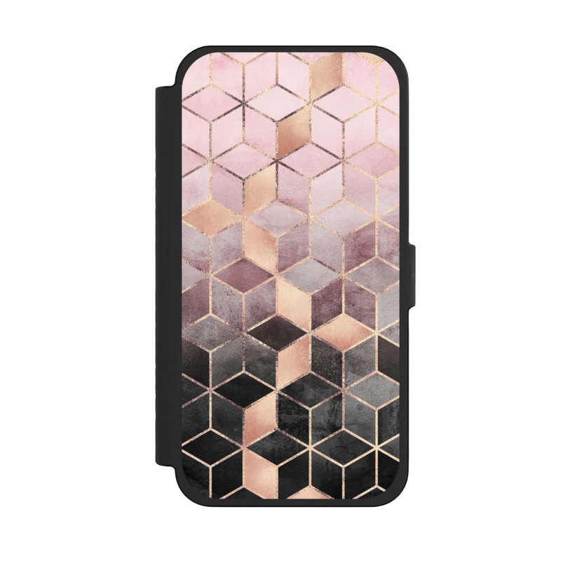 iPhone 15 Pro Max NIVOflip Pink-grauer Farbverlauf Würfel Druck