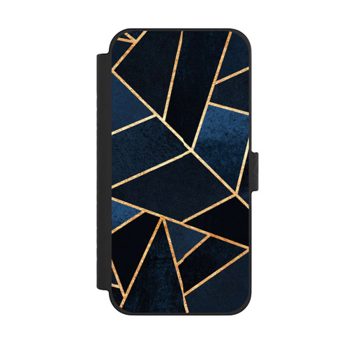 Apple iPhone 15 Pro Max NIVOflip Navy Stein Golddruck
