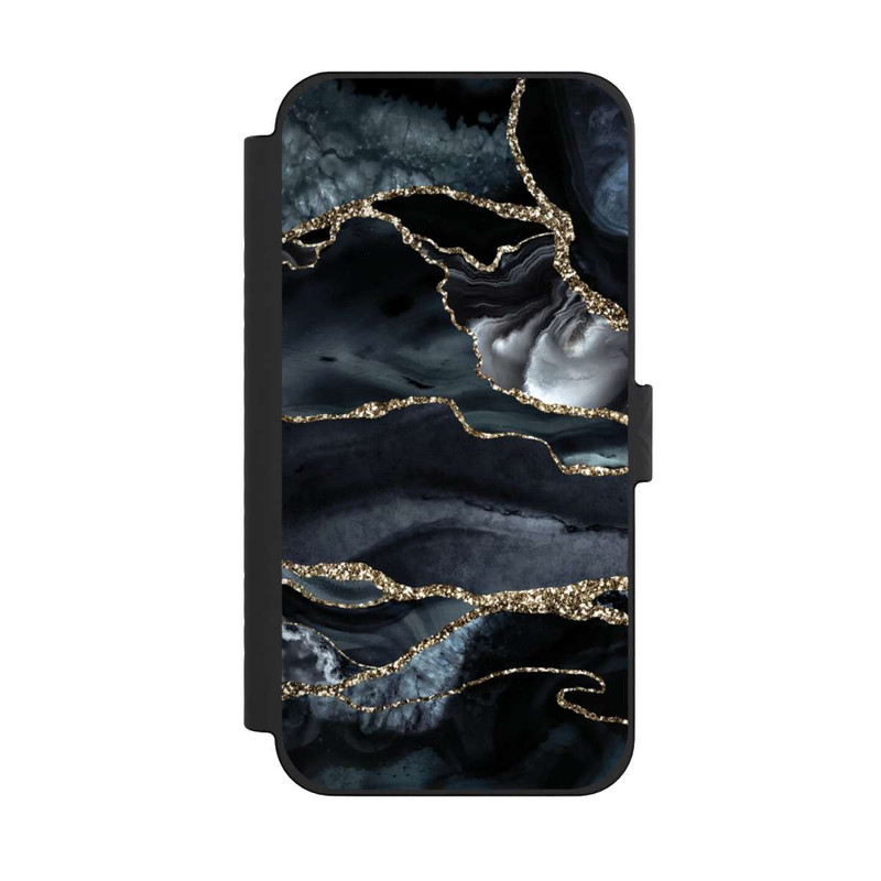 iPhone 15 Pro Max NIVOflip Or marbré foncé Aspect pailleté