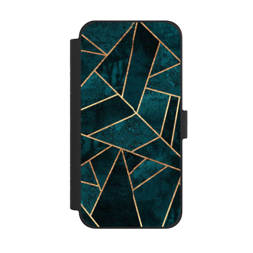 Apple iPhone 15 Pro Max NIVOflip Tief Blaugrün Stein Gold Druck