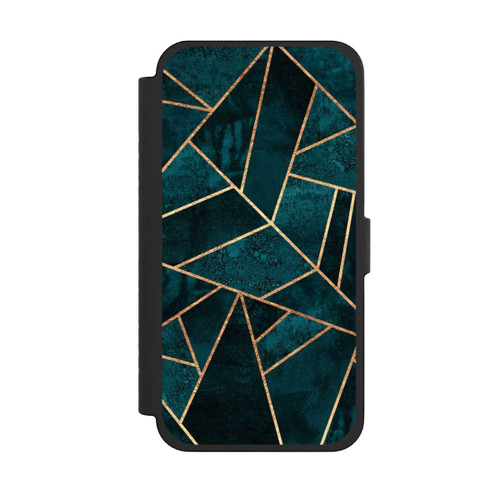 Apple iPhone 15 Pro Max NIVOflip Tief Blaugrün Stein Gold Druck