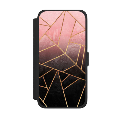 Apple iPhone 15 Pro Max NIVOflip Pinker und Schwarzer Stein Gold Druck