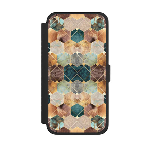 Apple iPhone 15 Pro Max NIVOflip Naturfarbene Sechsecke und Diamanten