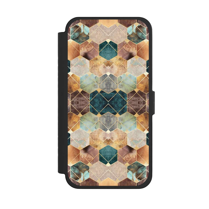 iPhone 15 Pro Max NIVOflip Naturfarbene Sechsecke und Diamanten