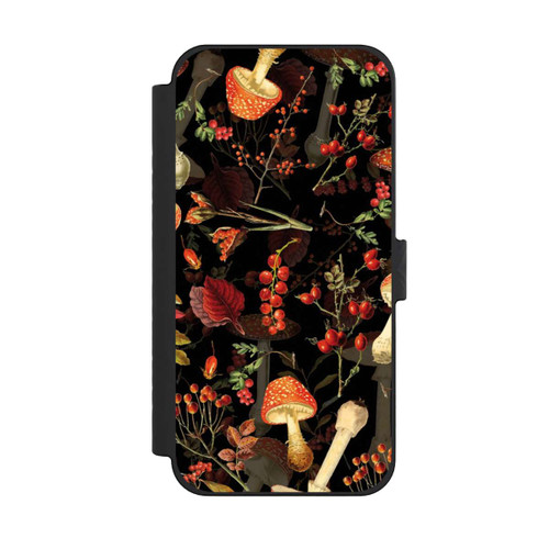 Apple iPhone 15 Pro Max NIVOflip Mushroom Pattern Black