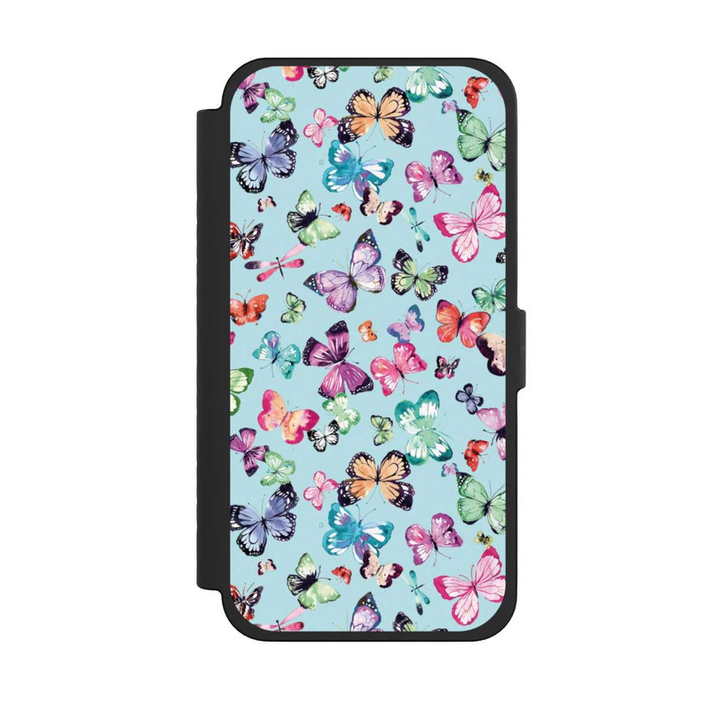 iPhone 15 Pro Max NIVOflip Schmetterlinge rosa orange blau