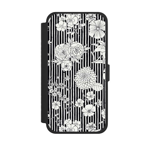 Apple iPhone 15 Pro Max NIVOflip Flowers and Stripes Black and White