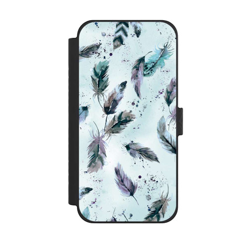 Apple iPhone 15 Pro Max NIVOflip Magische Federn Sanftes Blau