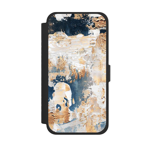 Apple iPhone 15 Pro Max NIVOflip Abstraktion Blau und Gold