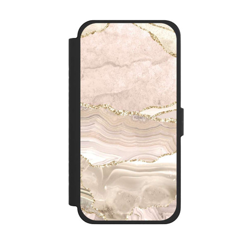 Apple iPhone 15 Pro Max NIVOflip Marmor rosa-goldene Streifen