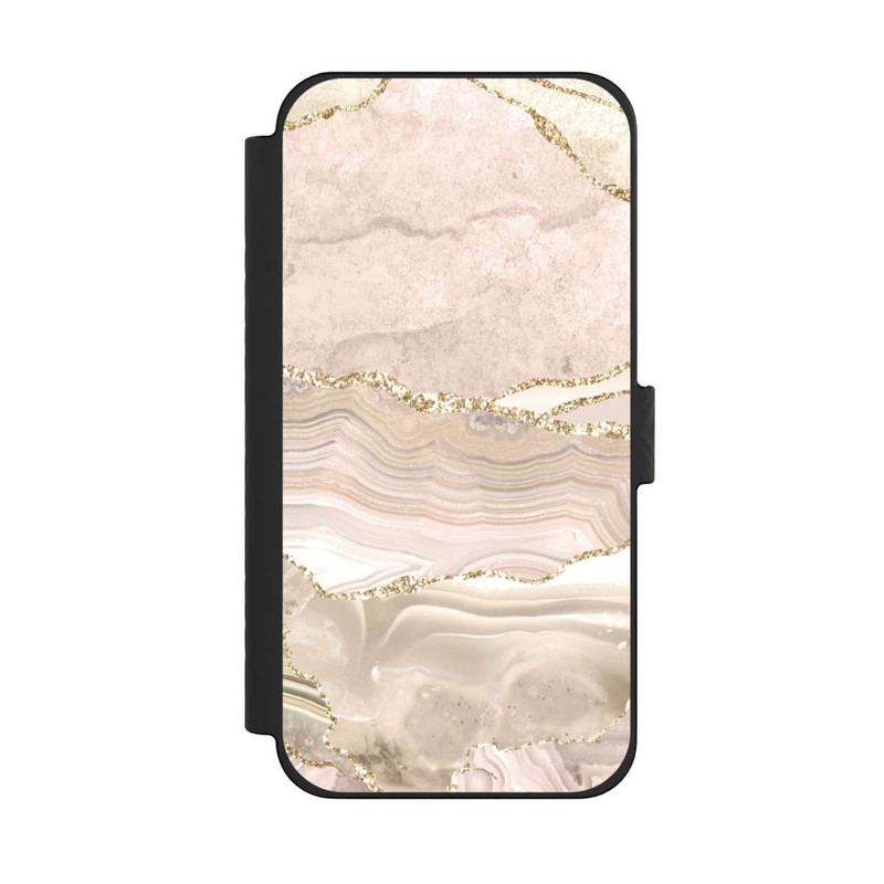 iPhone 15 Pro Max NIVOflip Marmor rosa-goldene Streifen