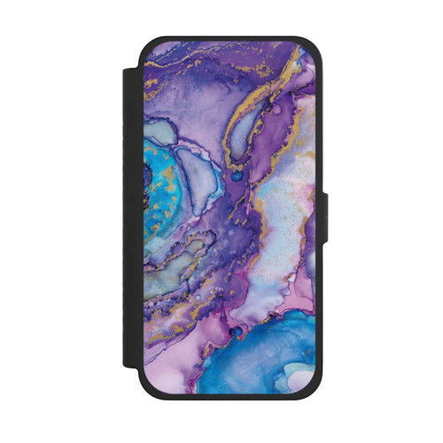 Apple iPhone 15 Pro Max NIVOflip Encre tourbillonnante violette et bleue