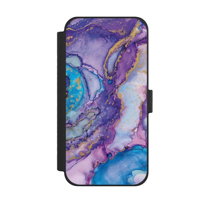 iPhone 15 Pro Max NIVOflip Purple und Blue Swirl Ink