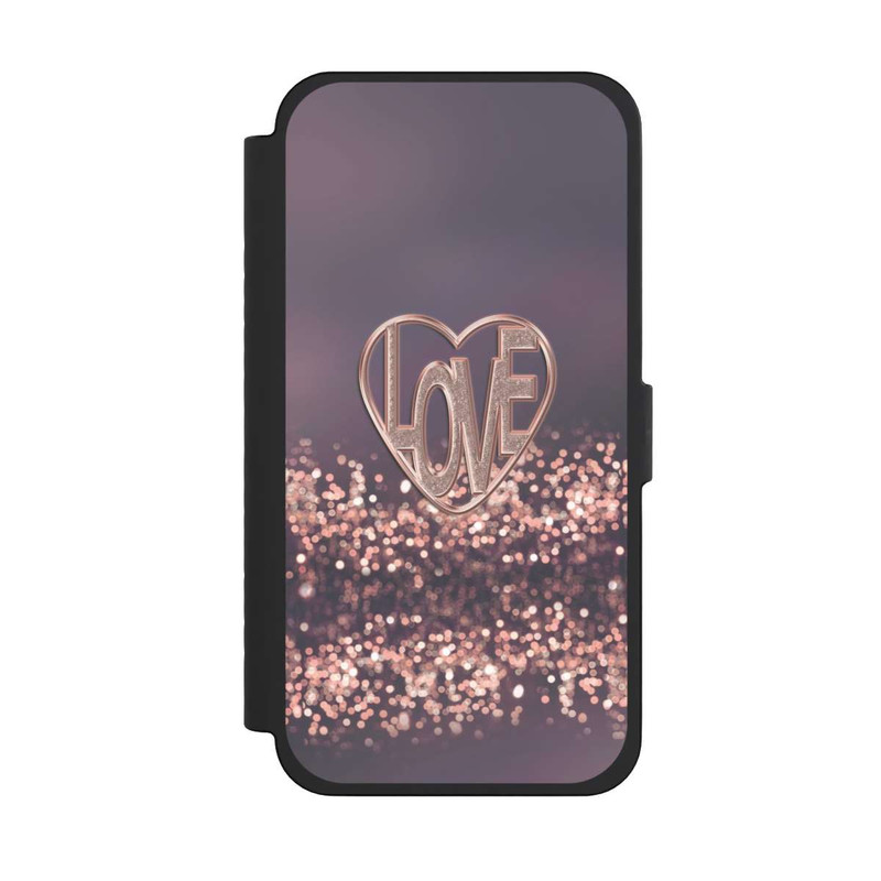 iPhone 15 Pro Max NIVOflip LOVE Rose Pailleté