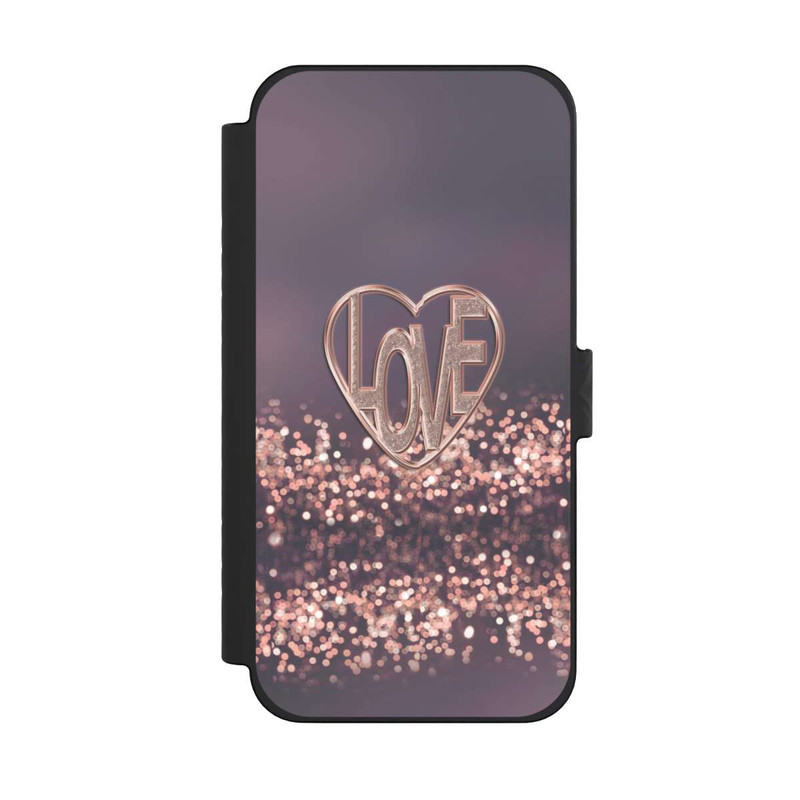 iPhone 15 Pro Max NIVOflip LOVE Glitzerrosa