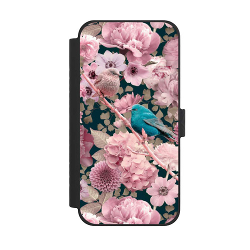 Apple iPhone 15 Pro Max NIVOflip Spatzen im rosa Blumenmuster